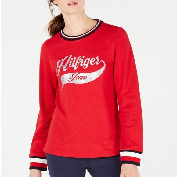 Tommy Hilfiger Sweaters - Tommy Hilfiger Red Logo Sweatshirt